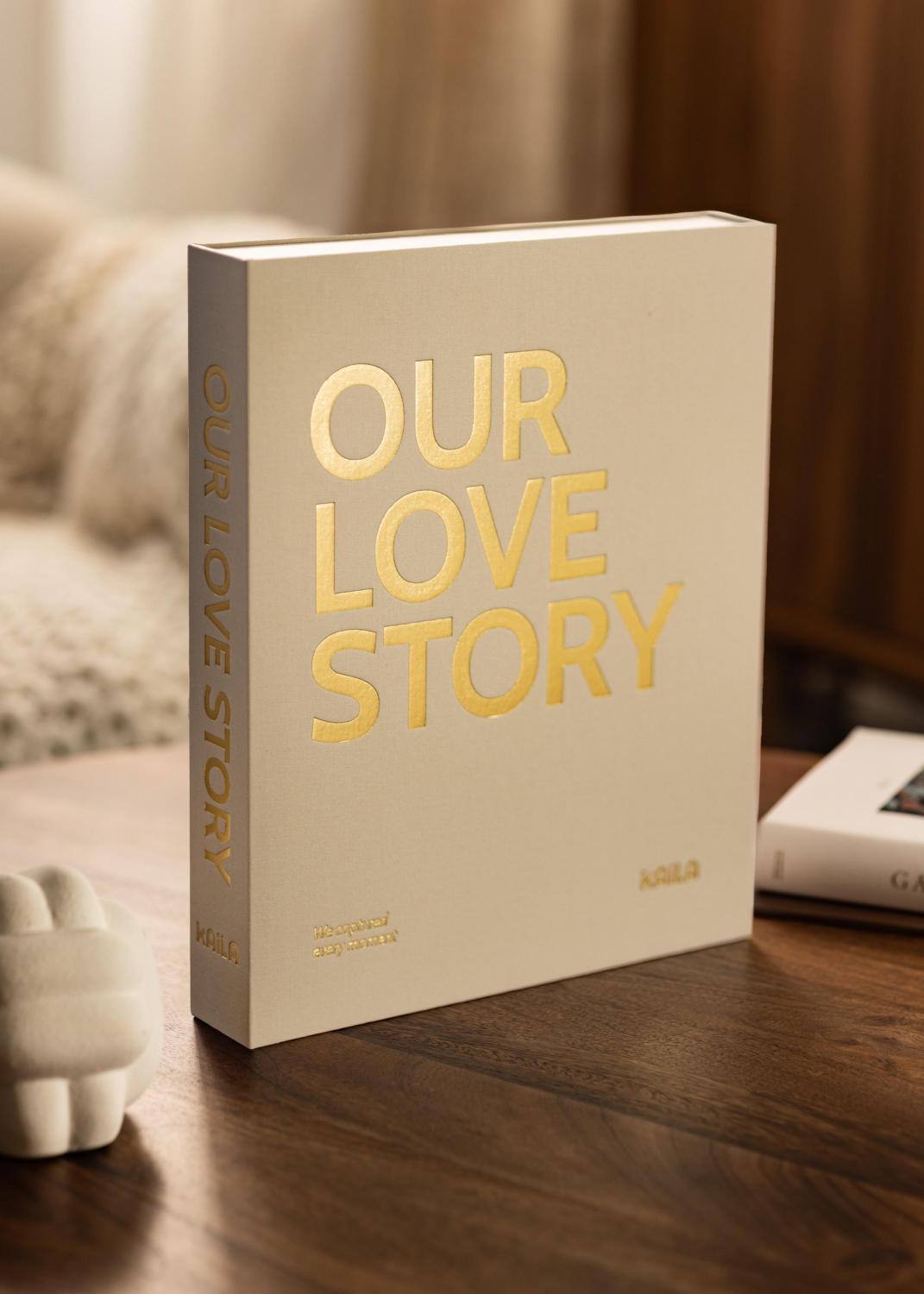 Product Image for KAILA OUR LOVE STORY Creme - Coffee Table Photo Album (60 Pages Noires)