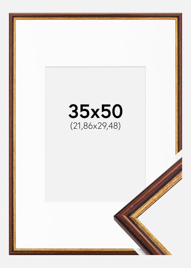 Cadre Horndal Marron 35x50 cm - Passe-partout Blanc 9x12 pouces
