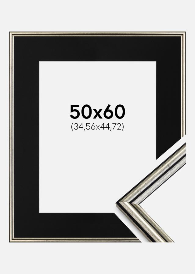 Cadre Horndal Argent 50x60 cm - Passe-partout Noir 14x18 pouces