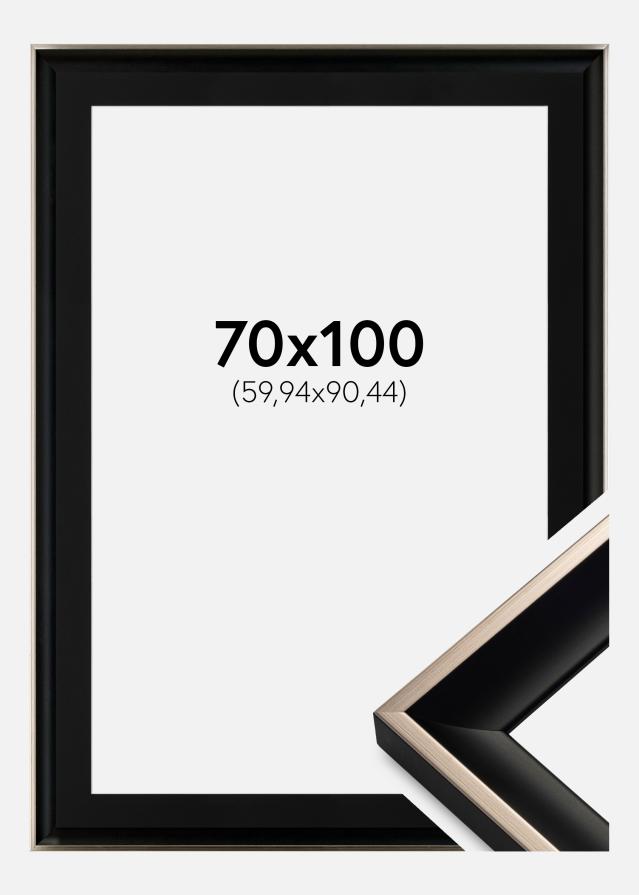 Cadre Öjaren Argent Noir 70x100 cm - Passe-partout Noir 24x36 pouces