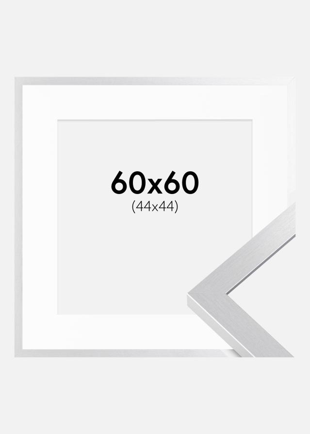 Cadre Selection Argent 60x60 cm - Passe-partout Blanc 45x45 cm