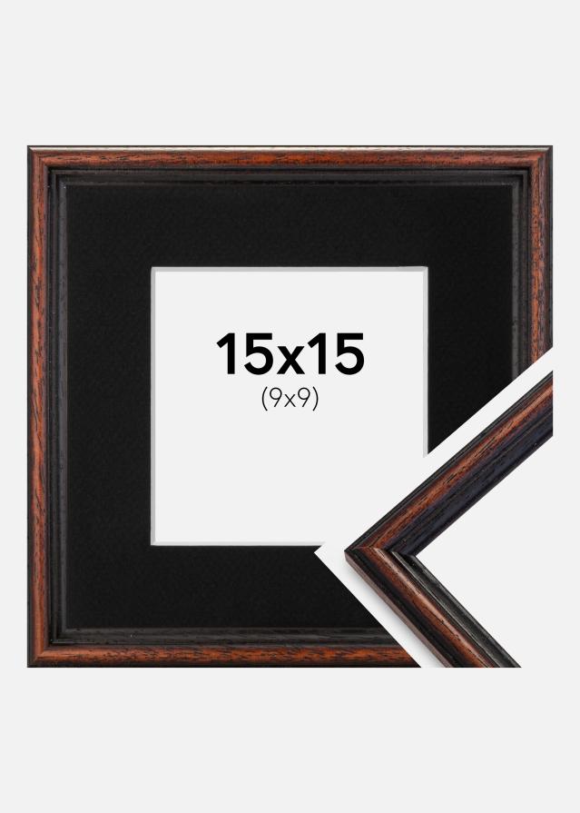 Cadre Horndal Noyer 15x15 cm - Passe-partout Noir 10x10 cm