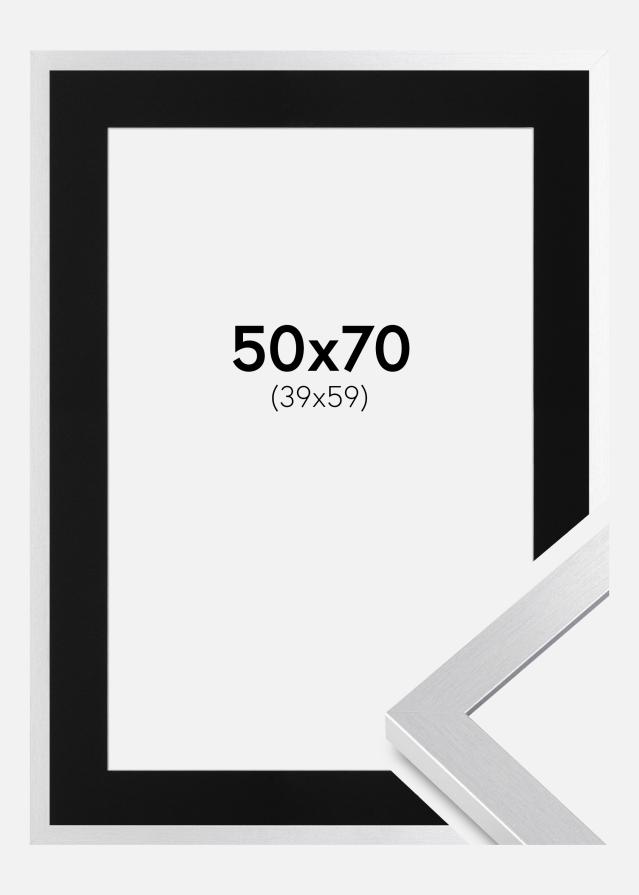 Cadre Selection Argent 50x70 cm - Passe-partout Noir 40x60 cm