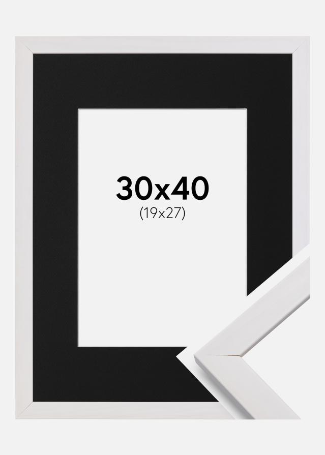 Cadre Stilren Blanc 30x40 cm - Passe-partout Noir 20x28 cm
