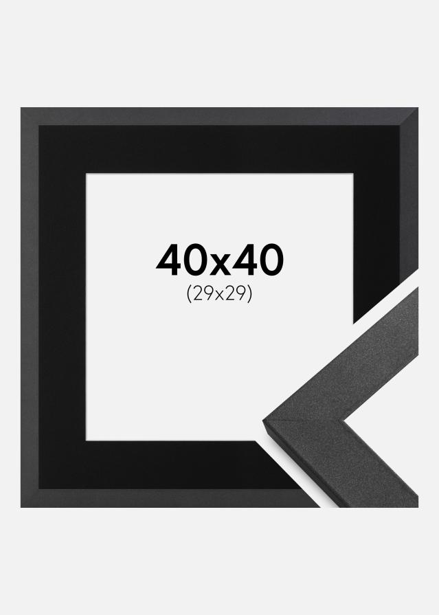 Cadre Graphite Wood 40x40 cm - Passe-partout Noir 30x30 cm