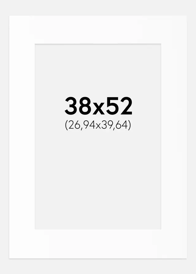 Passe-partout Blanc Standard (noyau blanc) 38x52 cm (26,94x39,64)