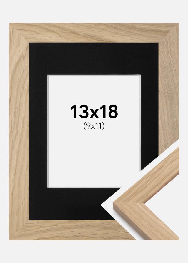 Cadre Oak Wood 13x18 cm - Passe-partout Noir 10x12 cm