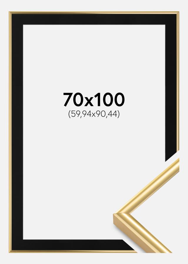 Cadre Victoria Or 70x100 cm - Passe-partout Noir 24x36 pouces