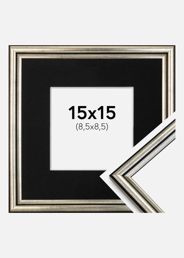 Cadre Horndal Argent 15x15 cm - Passe-partout Noir 9x9 cm