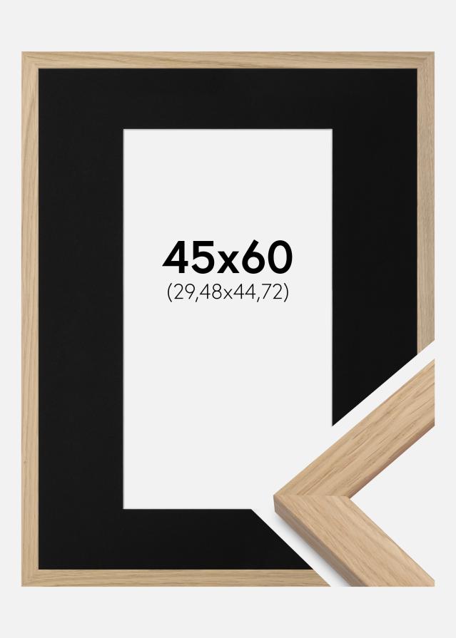 Cadre Oak Wood 45x60 cm - Passe-partout Noir 12x18 pouces