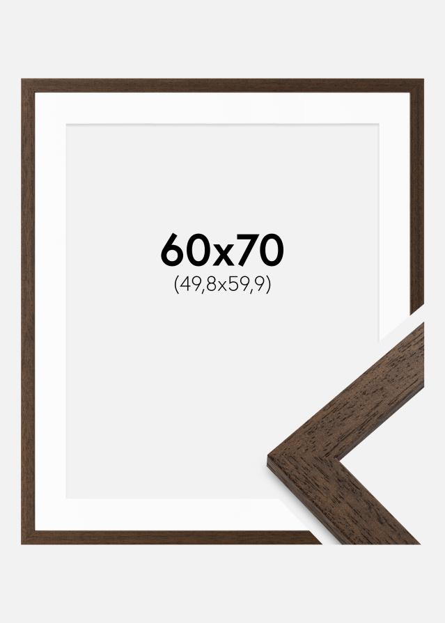 Cadre Brown Wood 60x70 cm - Passe-partout Blanc 20x24 inches