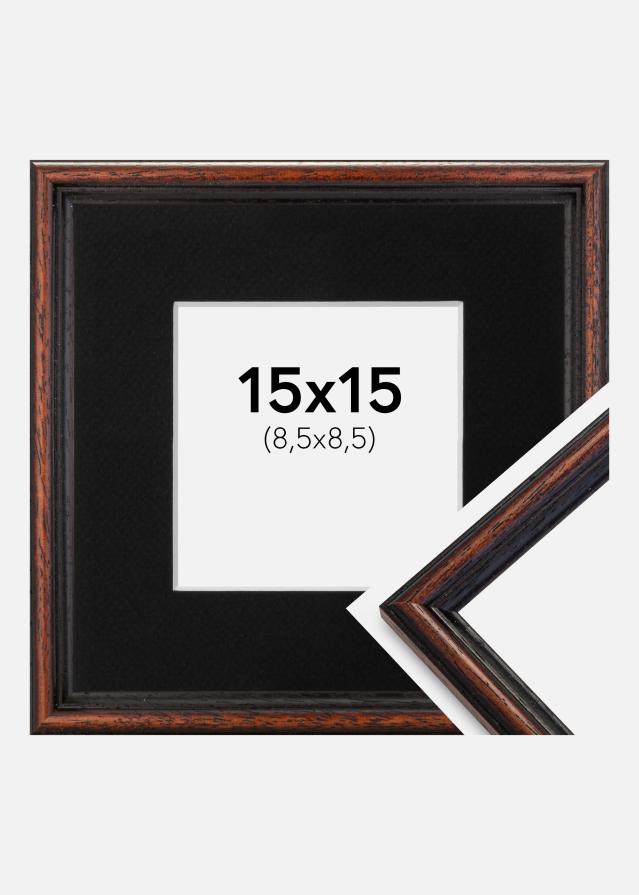 Cadre Horndal Noyer 15x15 cm - Passe-partout Noir 9x9 cm