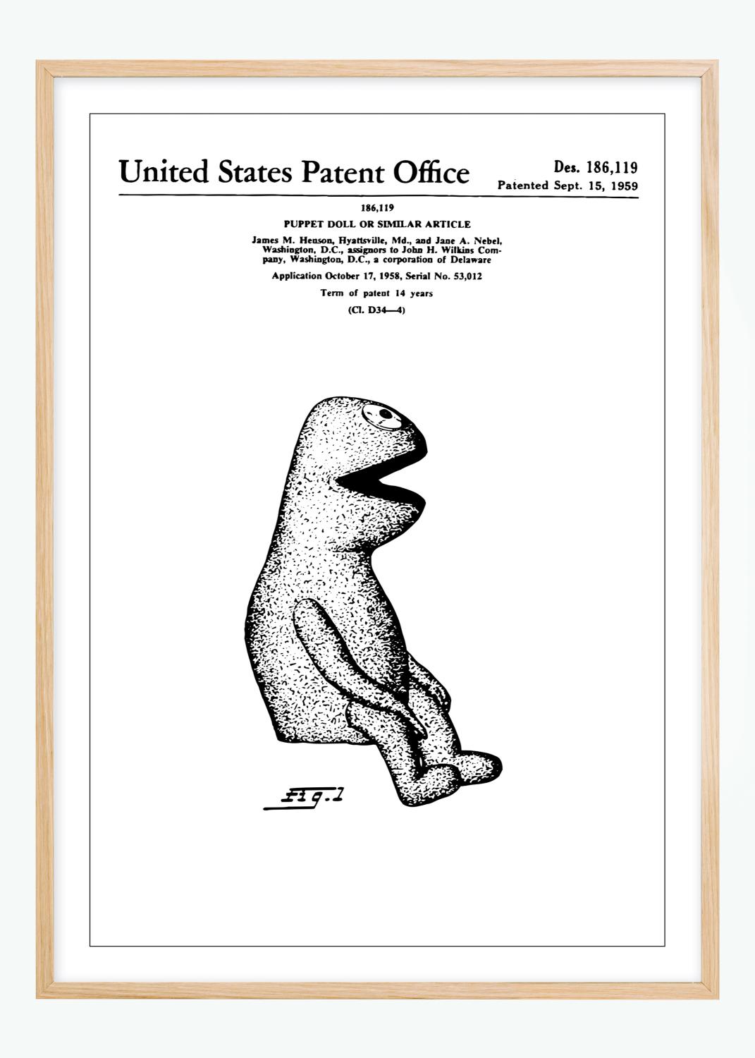Product Image for Dessin de brevet - Muppets - Kermit I Poster (30x40 cm)