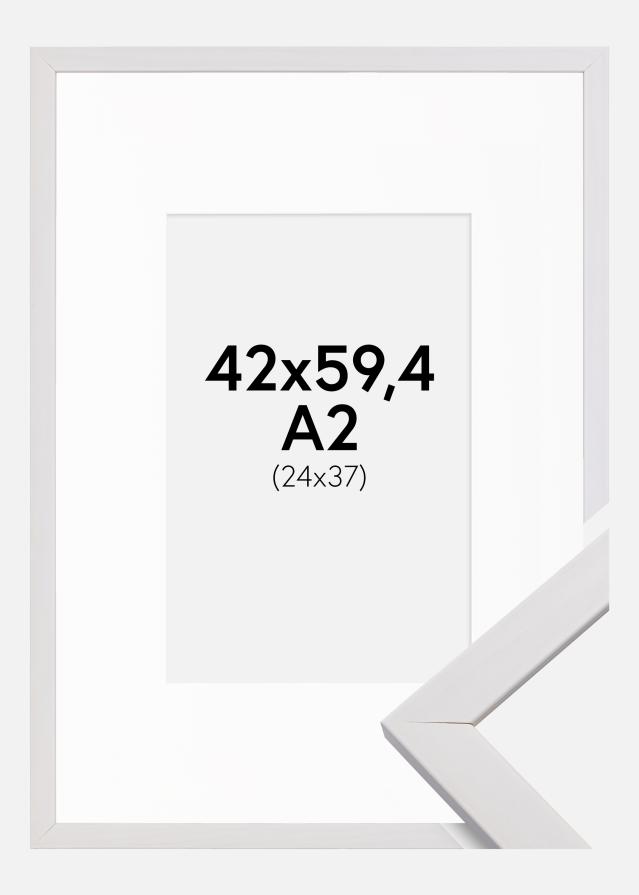 Cadre Stilren Blanc 42x59,4 cm (A2) - Passe-partout Blanc 25x38 cm