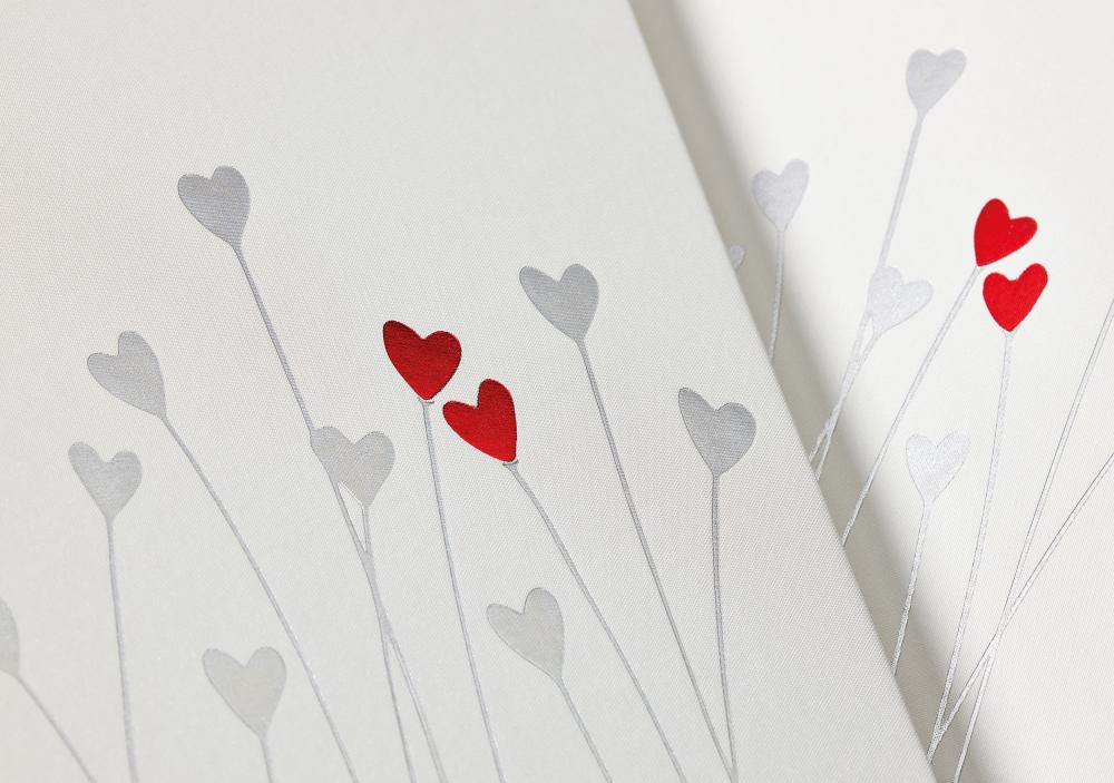 Cœur Album de mariage Blanc - 28x30,5 cm (50 pages blanches / 25 feuilles)