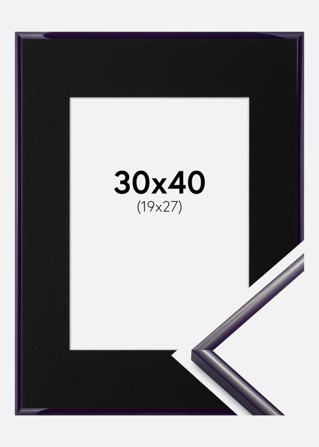 Cadre New Lifestyle Violet sombre 30x40 cm - Passe-partout Noir 20x28 cm