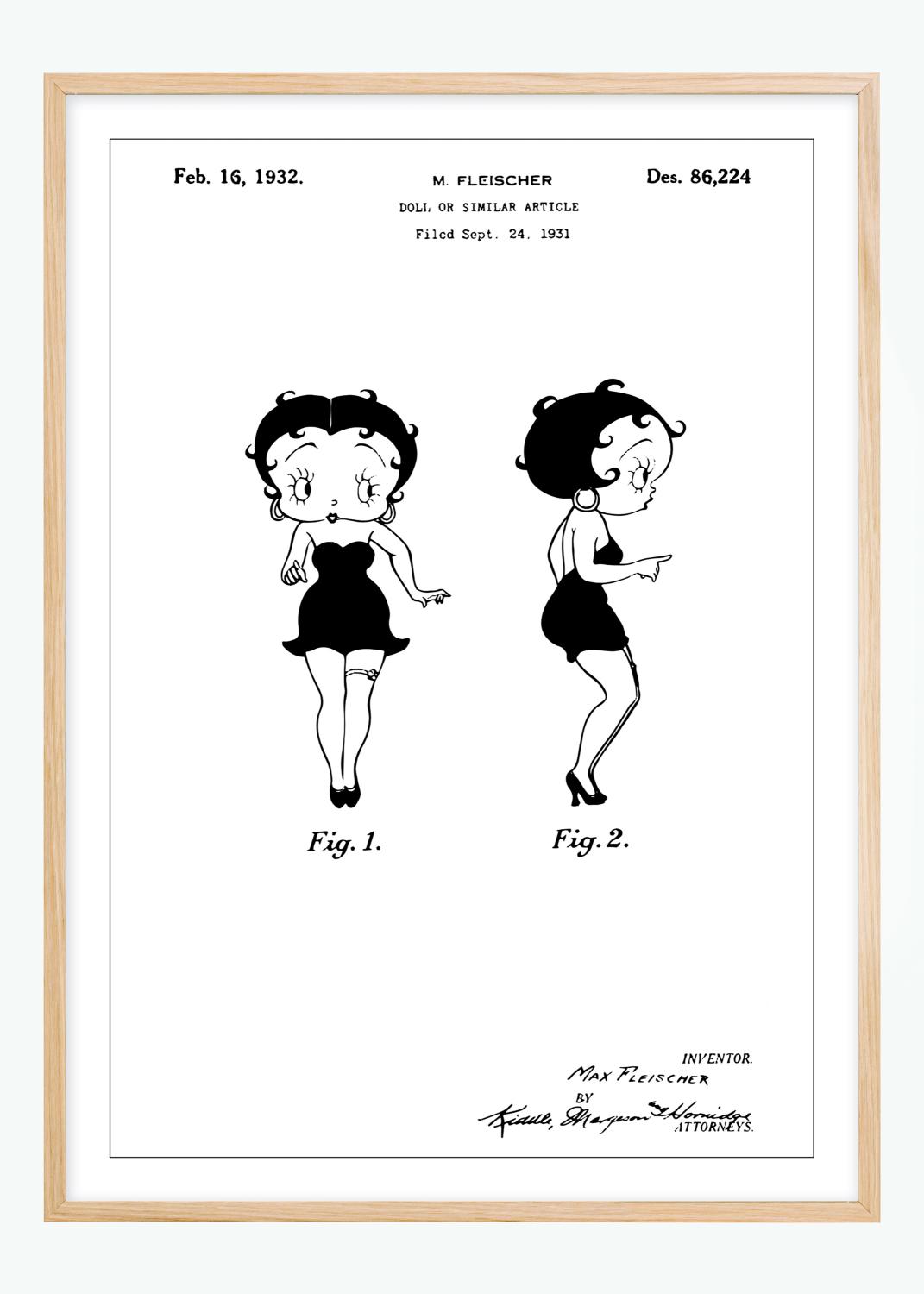 Product Image for Dessin de brevet - Betty Boop - Poster (40x50 cm)