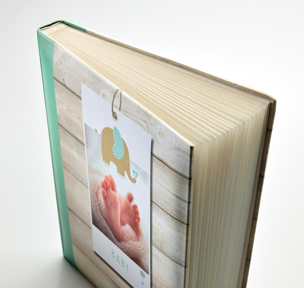 Welcome Album bébé Vert - 28x30,5 cm (50 pages blanches / 25 feuilles)