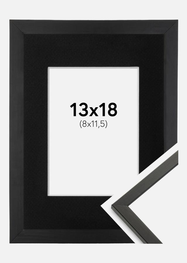 Cadre Galant Noir 13x18 cm - Passe-partout Noir 9x12 cm