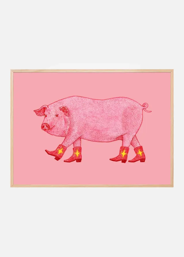 Marjorie the Cowgirl Pig Poster