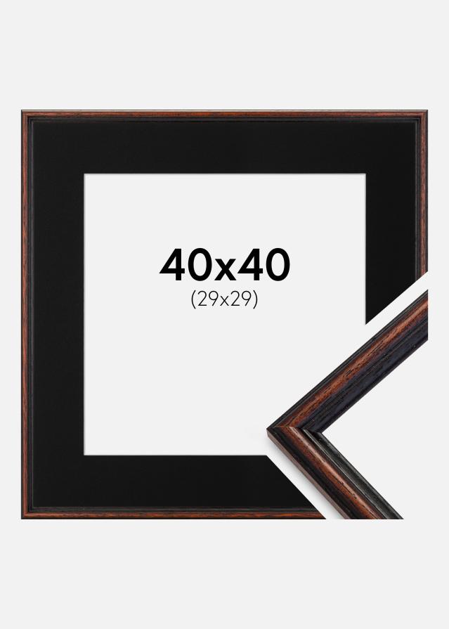 Cadre Horndal Noyer 40x40 cm - Passe-partout Noir 30x30 cm