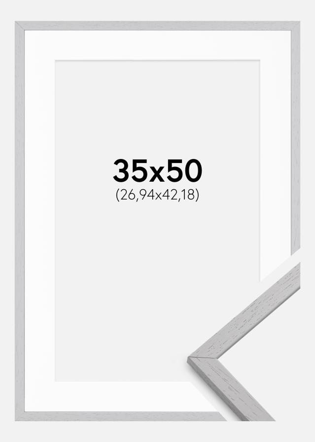 Cadre Edsbyn Grey 35x50 cm - Passe-partout Blanc 11x17 inches