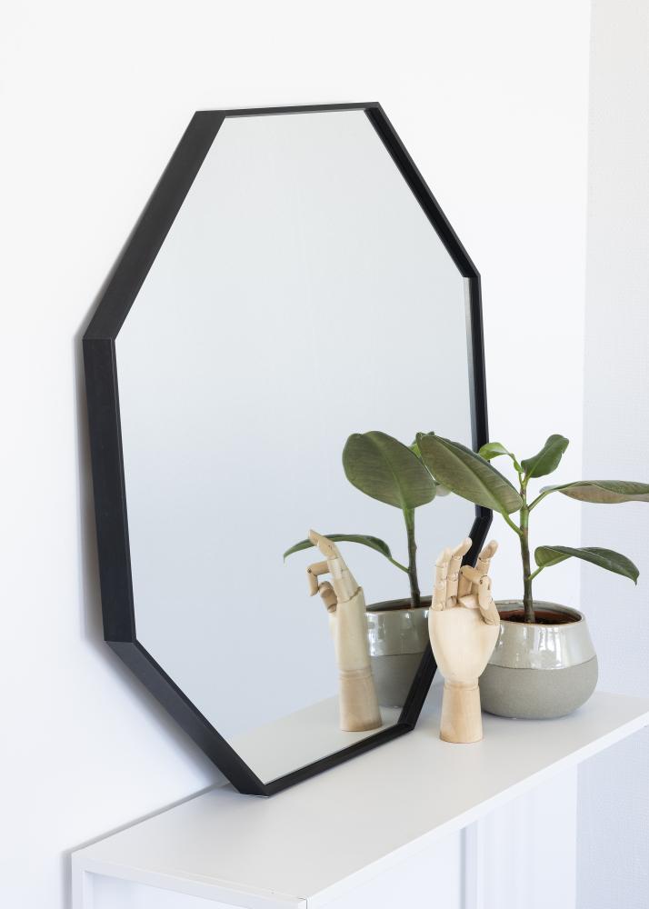 KAILA Miroir Octagon Noir diamètre 70 cm