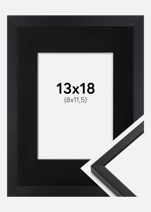 Cadre E-Line Noir 13x18 cm - Passe-partout Noir 9x12 cm