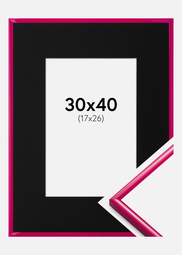 Cadre New Lifestyle Rose sombre 30x40 cm - Passe-partout Noir 18x27 cm