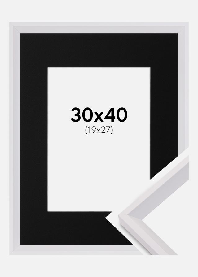 Cadre Globe Blanc 30x40 cm - Passe-partout Noir 20x28 cm