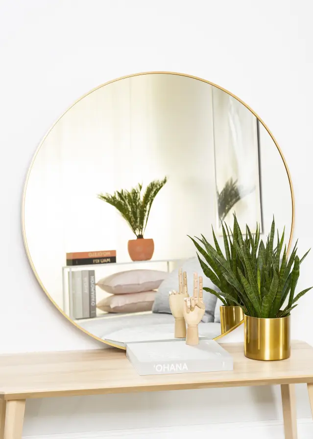 KAILA Miroir rond Edge Gold diamètre 100 cm