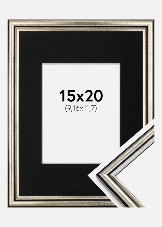 Cadre Horndal Argent 15x20 cm - Passe-partout Noir 4x5 pouces