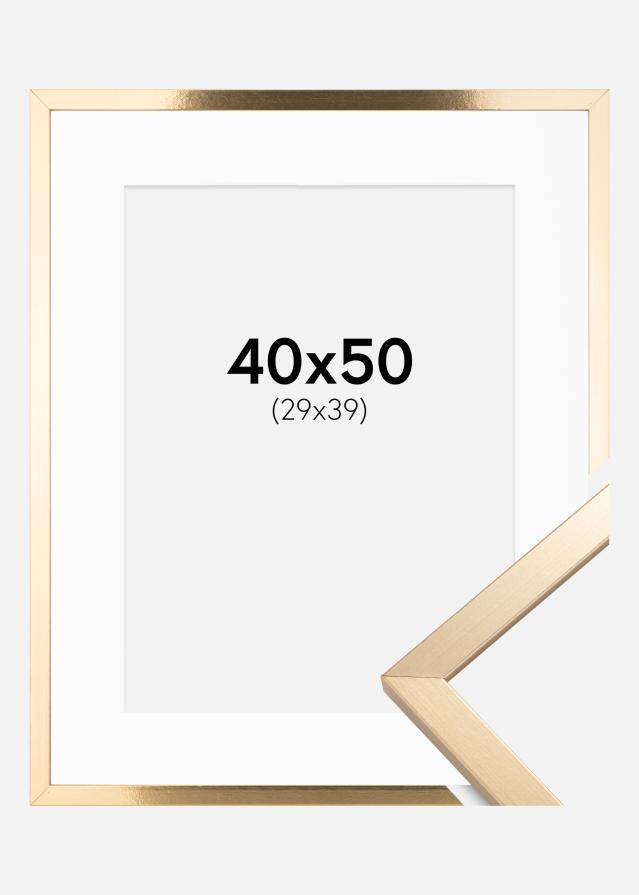 Cadre Trendy Or 40x50 cm - Passe-partout Blanc 30x40 cm