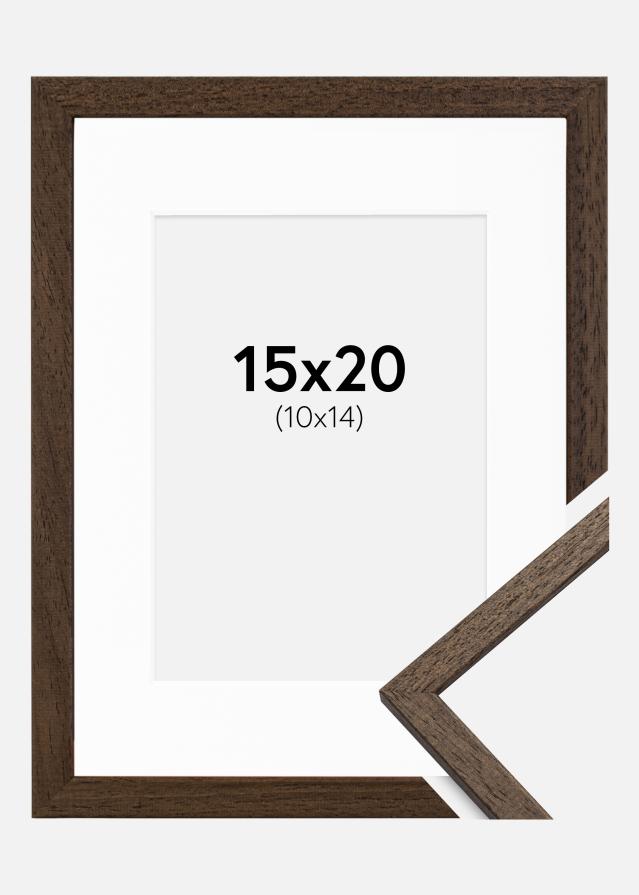 Cadre Edsbyn Noyer 15x20 cm - Passe-partout Blanc 11x15 cm
