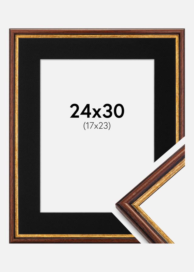 Cadre Horndal Marron 24x30 cm - Passe-partout Noir 18x24 cm