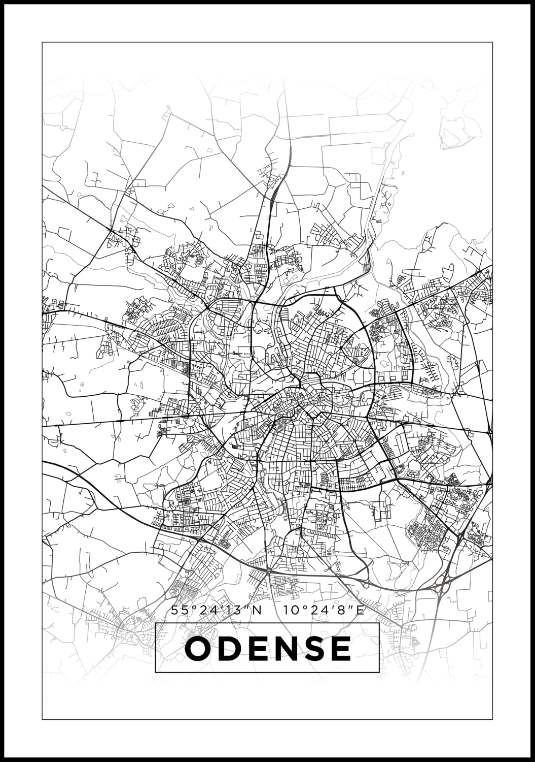 Product Image for Map - Odense - White (21x29,7 cm (A4))