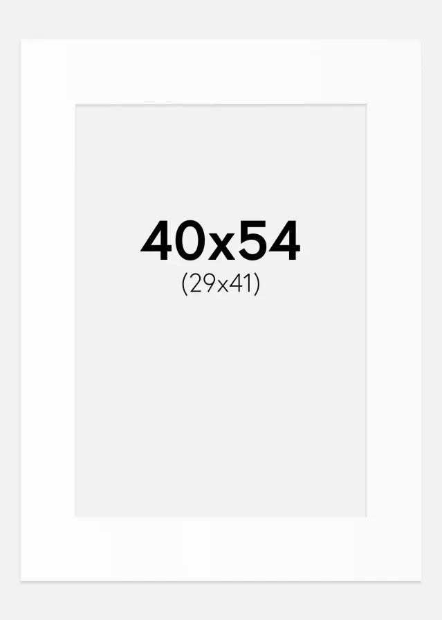Passe-partout Blanc Standard (noyau blanc) 40x54 cm (29x41)