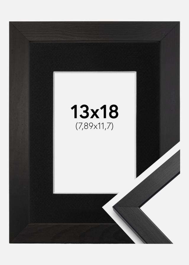 Cadre Stilren Noir 13x18 cm - Passe-partout Noir 3,5x5 pouces