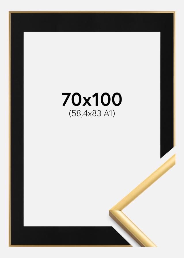 Cadre New Lifestyle Shiny Gold 70x100 cm - Passe-partout Noir 59,4x84 cm (A1)