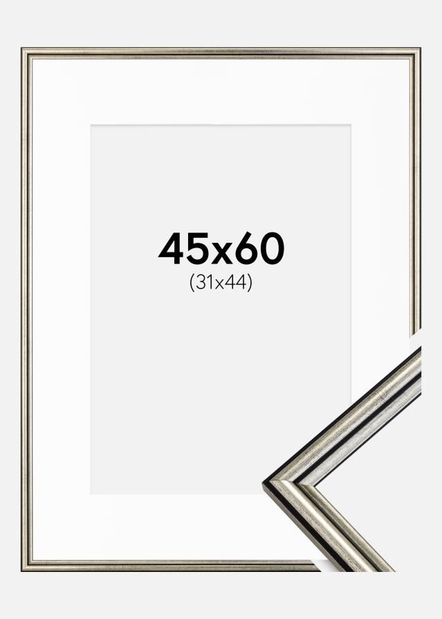 Cadre Horndal Argent 45x60 cm - Passe-partout Blanc 32x45 cm