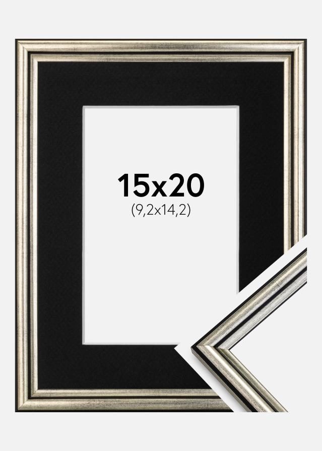 Cadre Horndal Argent 15x20 cm - Passe-partout Noir 4x6 pouces