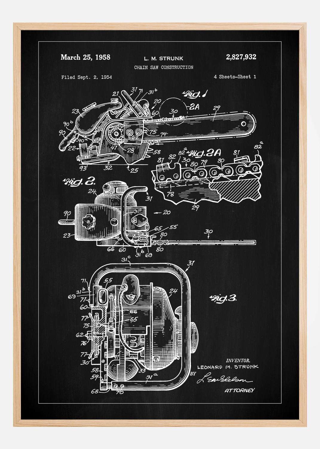 Product Image for Patent Print - Chain Saw - Black Poster (21x29,7 cm (A4))