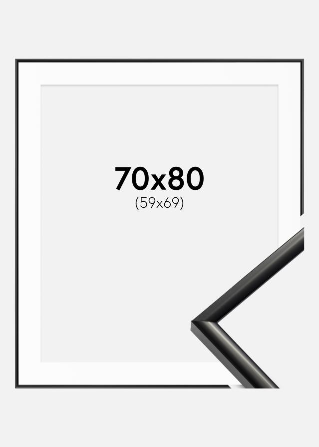 Cadre New Lifestyle Noir 70x80 cm - Passe-partout Blanc 60x70 cm