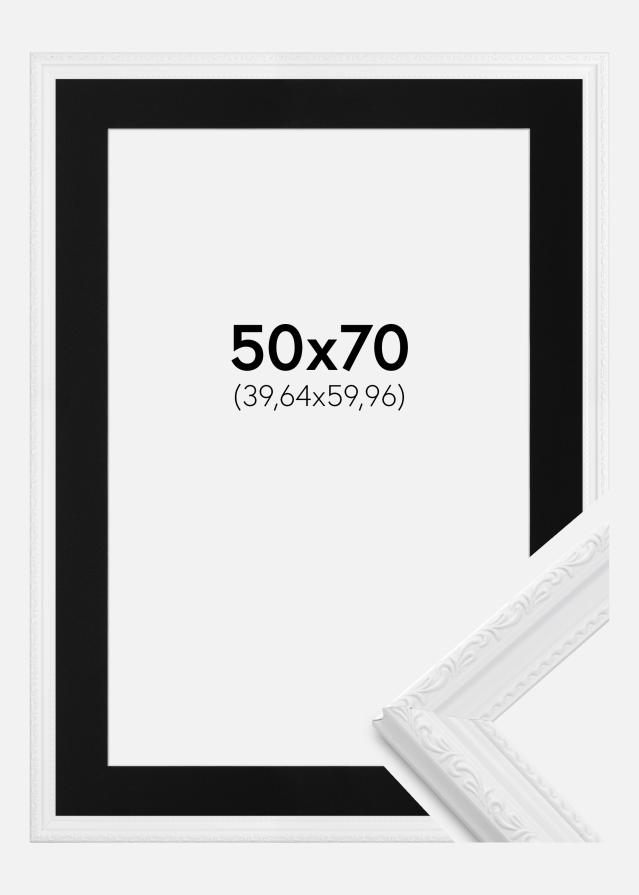 Cadre Abisko Blanc 50x70 cm - Passe-partout Noir 16x24 pouces