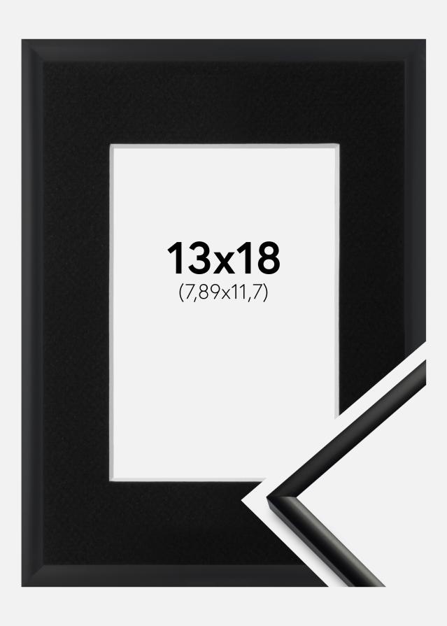 Cadre New Lifestyle Mat Noir 13x18 cm - Passe-partout Noir 3,5x5 pouces