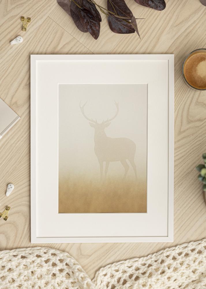 Cadre Edsbyn Blanc 45x55 cm - Passe-partout Blanc 34x46 cm