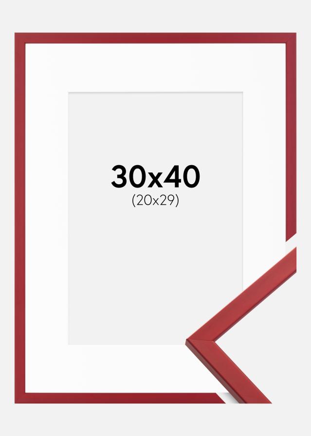 Cadre Edsbyn Rouge 30x40 cm - Passe-partout Blanc 21x30 cm