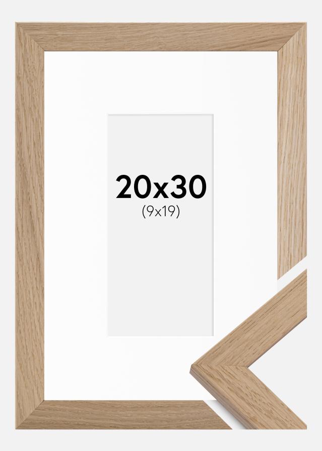 Cadre Trendline Chêne 20x30 cm - Passe-partout Blanc 10x20 cm