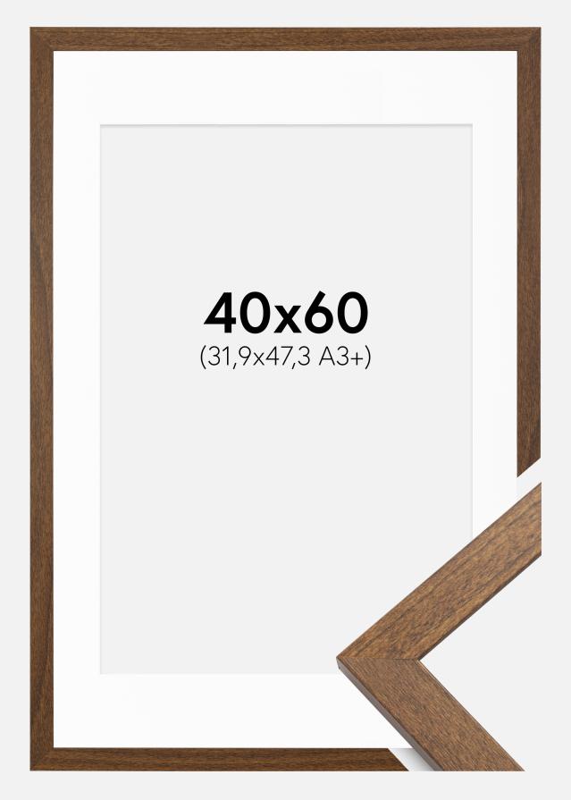 Cadre Stilren Warm Brown 40x60 cm - Passe-partout Blanc 32,9x48,3 cm (A3+)