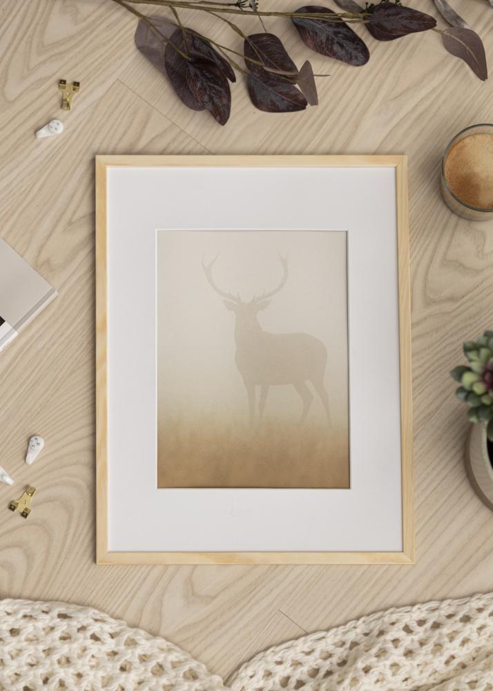Cadre Galant Pin 30x30 cm - Passe-partout Blanc 20x20 cm